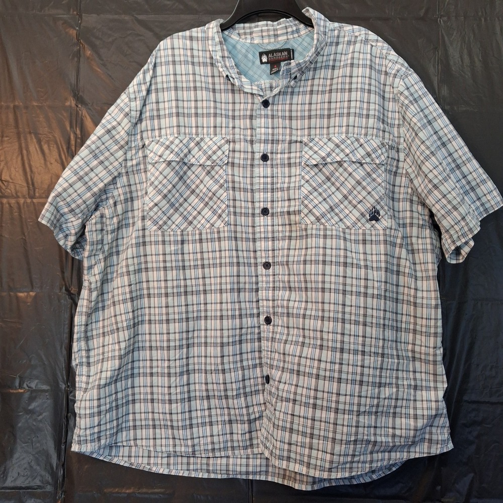 Alaskan Hardgear Shirt Mens 3XL Standard Fit Blue Plaid Button Down Duluth EUC